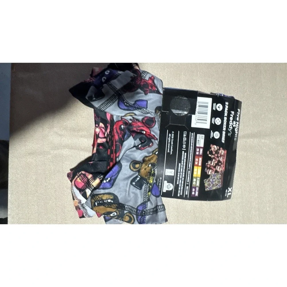 Bioworld FNAF Freddy Boys Boxer Brief Underwear 2 Pack XL Multicolor Stretch